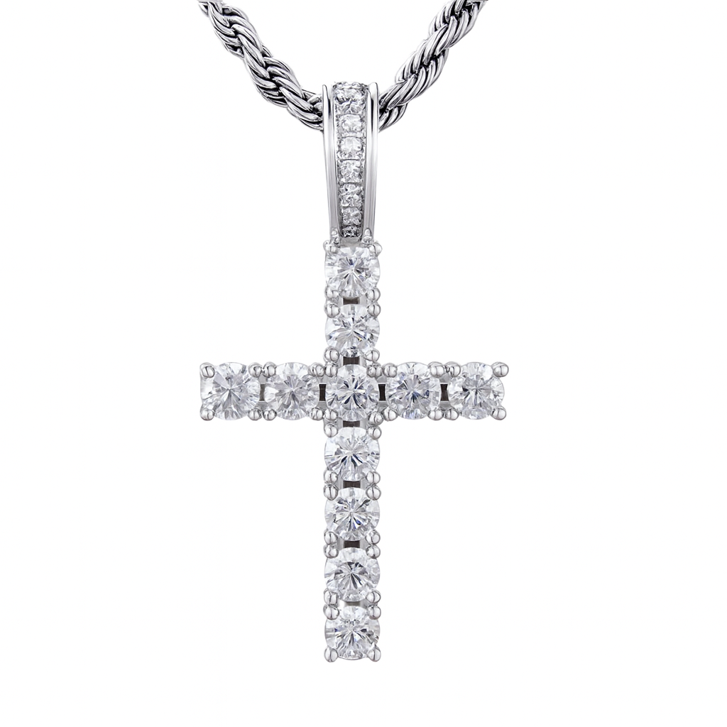 Moissanite Cross Chain