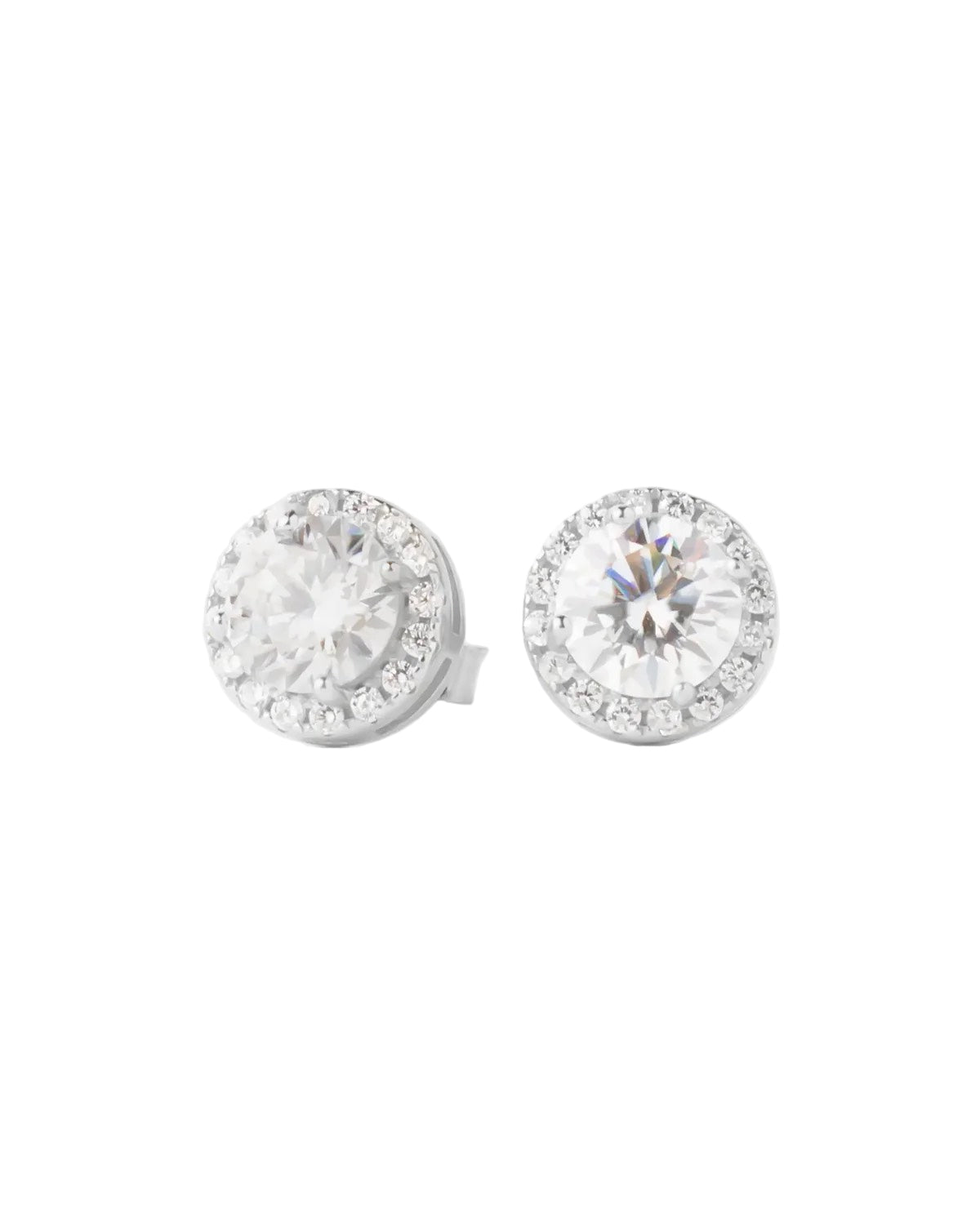 Moissanite Halo Earrings