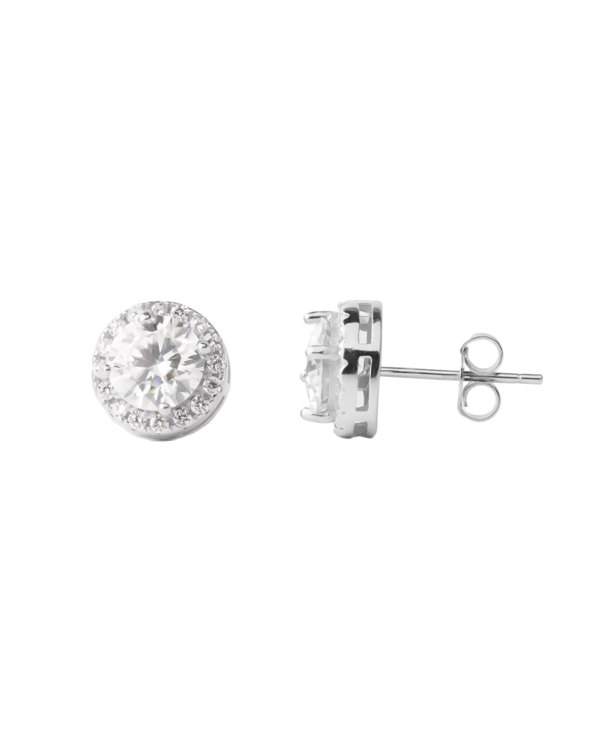 Moissanite Halo Earrings